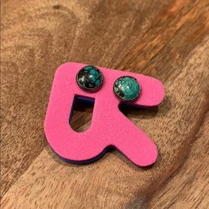 Turquoise and silver studs